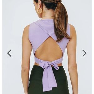 Lilac Open Back Wrap Top
